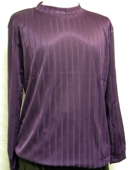  men's Purple Mock Neck Short Sleeve Shirt 