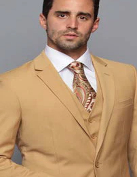  Ultra Extra Slim Fit Suit ~ Tapered Fitted European Cut - Young men's Suit Camel Shirt and Tie Package - Suit Combination - men's Slim Fit Suit - Fitted Suit - Skinny Suit