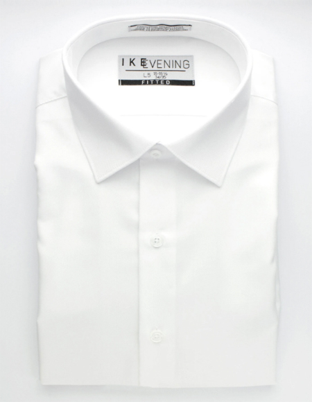  Laydown White Cotton Blend Tuxedo Shirt
