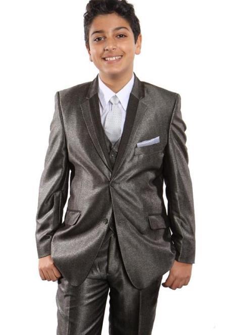  Taupe One Chest Pocket Boys Suit