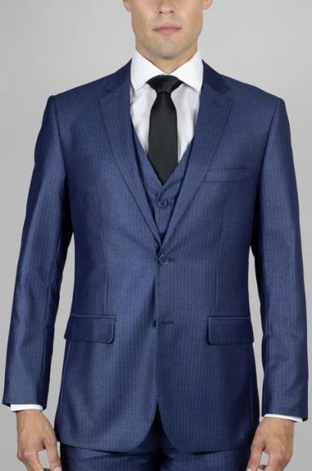 Blue Pinstripe Suits - Pattern Suit