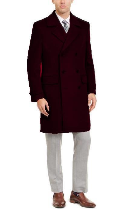 34 Inch Double Breasted Mens Overcoat - Mens Topcoat