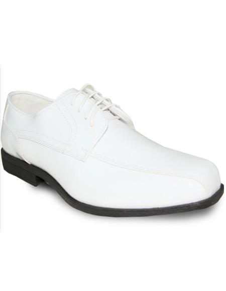 men's Wide Width White Patent Dress Shoe
