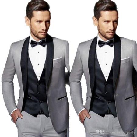  men's Light Grey Wedding Suits - Light Grey Groom Suit - Light Grey Tuxedo