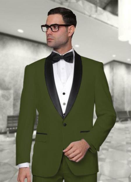  Mens Green Tuxedo - Black and green tuxedo