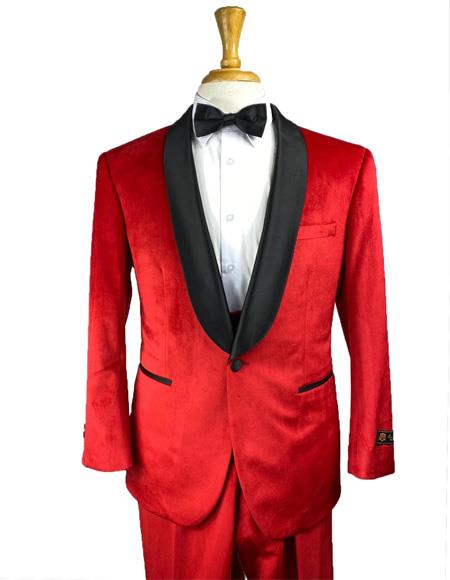 Velvet Red Color Suit