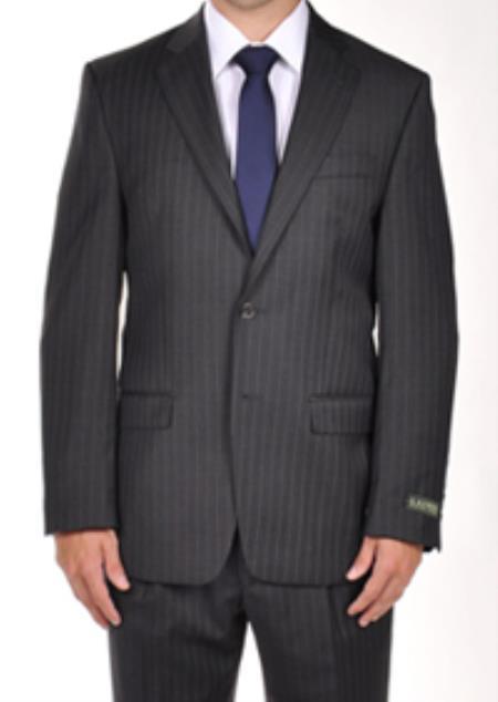 Mix And Match Suits 2 Buttons Men Suit Separates Grey Pinstripe Dress Suit Portly CUT Executive Fit 