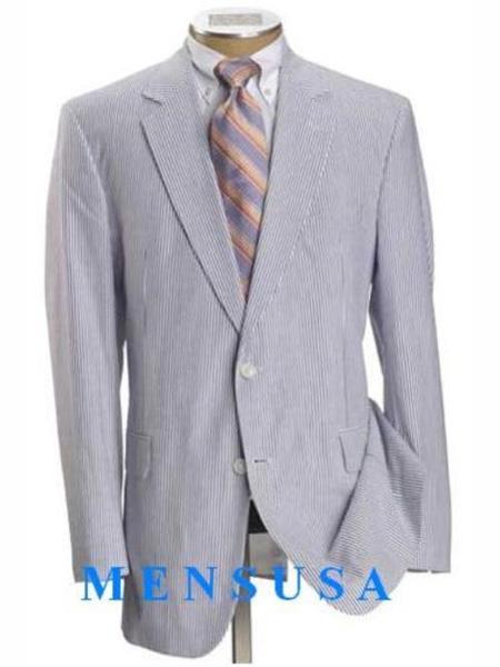 Mix And Match Suits Casual White & Light Blue ~ Sky Baby Blue Pinstripe Seersucker ~ Sear Sucker ~ S