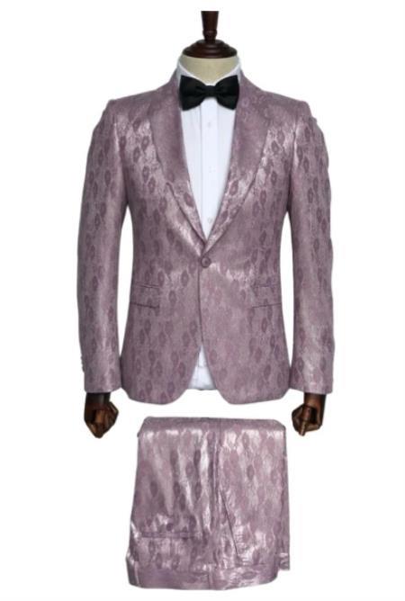 Lavender Paisley Suit - Fashion Prom Tuxedo - Wedding Suit