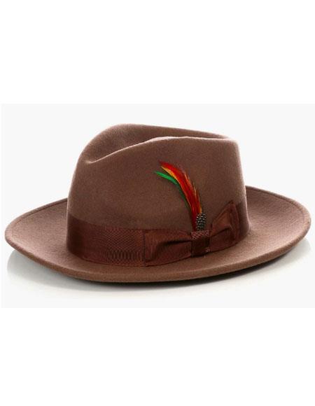Mens Brown Toggle Closure Hat