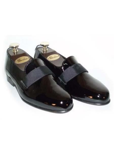 Mens Slip On Patent Leather Black Tuxedo Shoes