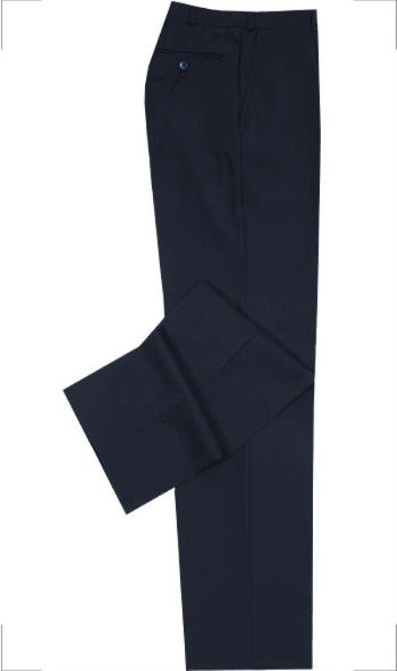 Plain Dark color black Worsted Wool fabric Trouser