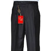 Dark color black Single-pleated Wool fabric Dress Pants 