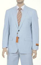  Blue Pinstriped Spring Summer Weight Cotton Seersucker suit 