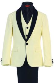  Children Kids Boys Sizes AFT 3-Button Vest Suede Shawl kids suits with Adjustable Tie Ivory