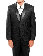  Kids ~ Children ~ Boys ~ Toddler Suit Prom ~ Wedding Groomsmen Tuxedo Black Vested 1 Button 3 ~ Three Piece Boy Suits for Weddings