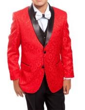 Red Black Vest Suit