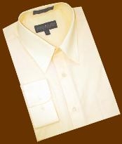  Basic Solid Plain Butter Cotton Blend Dress Cheap Fashion Clearance Groomsmen Shirts Sale Online For Men With Convertible Cuffs 