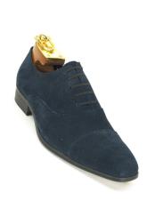  Toe Blue Leather Suede