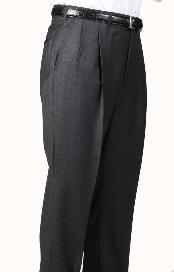  65% Man Made Fiber Dark Charcoal Masculine color SomersetDouble- Pleated creased Slaks / Dress Pants Trouser