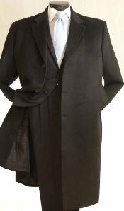  3/4 Length Dark Charcoal Masculine color Overcoat men's Car Coat - Mid length Coat