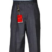  Dark Charcoal Masculine color Grey Wool fabric Single-pleated Pants 
