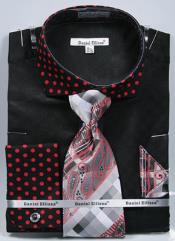  Daniel Ellissa Polka Dot French Cuff Dress Cheap Fashion Clearance Shirt Sale Online For Men Combo Dark color black/red pastel color 