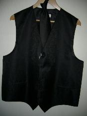  Dark color black Groomsmen Wedding Vest ~ Waistcoat ~ Waist coat For Groom and Groomsmen & TIE Combo , PAISLEY 