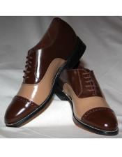  Toe Dark Brown~Taupe Leather