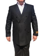  Breasted Black Pinstripe Suit