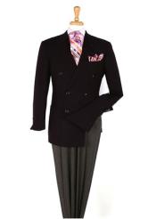  Men’s Double breasted Suit Jacket 100% Wool Blazer Cheap Priced Unique Fancy Big Sizes Sport Coats Black