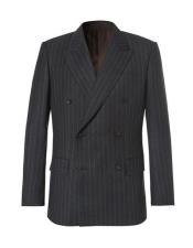  Chalk-Striped Double Breasted Eggsy Dark Charcoal Suit