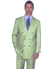 Mens Sage Green Suit Side Vent Double Breasted Light Green ~ Sage Dark Mint Suit 
