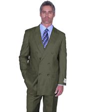  Side Vent Double Breasted Mens Sage Green Suit
