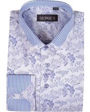  Club Style Lavender Fancy Pattern High Collar Cheap Fashion Clearance Shirt Sale Online For Men