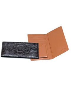  Ferrini Genuine Hornback crocodile skin Checkbook Wallet Dark color black,Coco Chocolate brown 