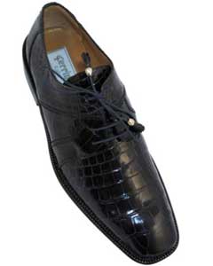  Ferrini F205 Gator skin Derby Cheap Priced Exotic Skin Shoes For Sale for Men Navy 
