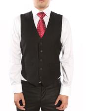  Black 5 Button  Classic Fit Fully Lined Vest 