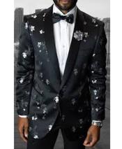  Floral Pattern Cheap Fashion Big and Tall Large Man ~ Plus Size Plus Size Sport Coats Including Bow Tie  Single