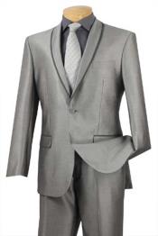  Collar Trimmed Grey Tuxedo
