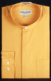  Banded Collar dress Cheap Fashion Clearance Shirt Sale Online For Men Indian Wedding Outfits Honey Gold Mandarin ~ Nehru Collar Jacket Collarless Style 
