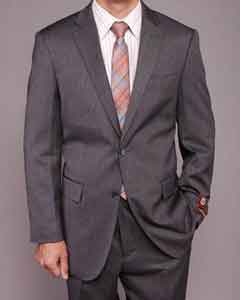 Gray Wedding / Prom Teakweave 2-button Cheap Priced Fitted Tapered cut Suit 