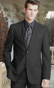  Dark Charcoal Masculine color Gray Two buttons Wool fabric 2pc Suit Superior fabric 150's with Hand Pick Stitching on Collared 
