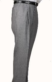  Worsted Wool fabric Gray, Parker, Pleated creased Pants Lined Trousers 
