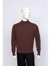 Cobalt Zippered Mock Neck Long Sleeve Houndstooth Sweater