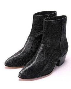  Authentic Los altos Genuine mantarraya stingray Inside Zipper Formal Shoes For Men Dark color black Shoes