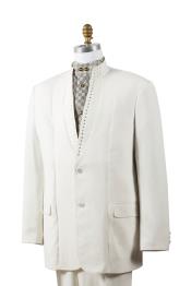  Online Indian Wedding Outfits ~ Mandarin ~ Nehru Collar Jacket Collarless Style Rhinestone Fashion Suit Off White 