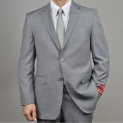  Authentic Bertolini Brand Grey Birdseye Wool fabric 2-button Suit 