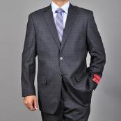  Authentic Bertolini Brand 2-button Dark Charcoal Masculine color Grey Wool fabric Suit 