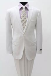  Single Button White Suit